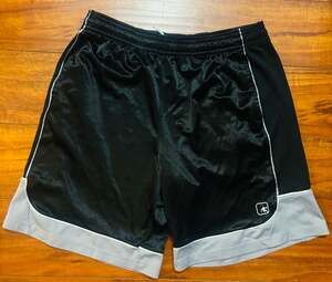 AND1 Men Black and Grey All Court Shiny Dazzle Basketball Shorts sz XL